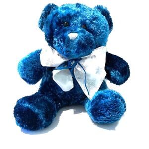 Dan Dee Collectors Choice Teddy Bear Plush Hard to Find Blue Silver Stuffed